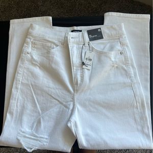 EXPRESS Slim Super High Rise jeans, 6S, White